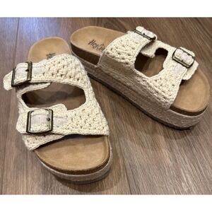 Corkys Hey Girl, No Filter Espadrille Platform  Womens Beige Casual Sandal Sz:10